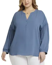 NYDJ Plus Paulina Peasant Blouse