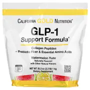 California Gold Nutrition, GLP-1 Support Formula with Hydrolyzed Marine Collagen Peptides, Prebiotic Digestive Resistant Fiber Blend and Leucine Enriched Essential Amino Acids Blend, Watermelon Yuzu, 2.2 lb (1 kg)