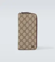 [Gucci] Gucci GG canvas and leather wallet One Size beige