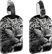 [VTGHDEEQ] Luggage Tags for Suitcases,Travel Tags for Luggage,Animal Leopard,2-Pc