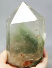 1.35lb Natural Green Phantom Quartz Crystal "pyramid" Tower Obelisk Wand Point