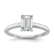 14k White Gold 1 Ct. Certified Lab Grown Diamond VS/SI+ G+ Emerald Solitare Engagement Ring