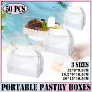 50 PCS Portable Pastry Boxes Portable Cake Box Paper Cookie Boxes Sandwich Box