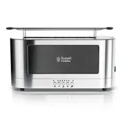 Russell Hobbs 2-Slice Glass Accent Long Toaster, Black & Stainless Steel, TRL...
