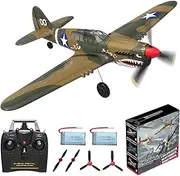 ANBURI RC Plane 4-CH RC Airplane – RC Airplane Ready to Fly Upgrade P-40 Warhawk Remote Control Airplanes for Beginners Adult with Beginners with Xpilot Stabilization System