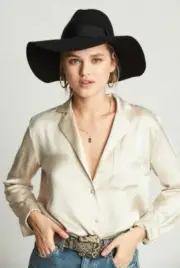 NWT! BRIXTON BLACK PIPER FELT FLOPPY HAT SIZE SMALL