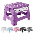 Collapsible Folding Plastic Kitchen Step Foot Stools with Handle