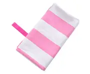 80x160cm Microfiber Quick-dry Striped Soft Absorbent Gym Pool Beach Bath Towel-Pink Microfiber