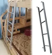 Bunk Bed Ladder for Rv Trailer, 45 50 Inch 55 59" Camper Top Bunk Ladder with 4 Hooks & 4 5 Steps Pedal, Hanging Metal Climb Ladder for Loft Dorm High Beds,Silver-1.5m (59")