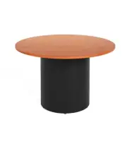New Rapidline 1200mm Round Meeting Table Drum Base Melamine Cherry Top DBT1200 C