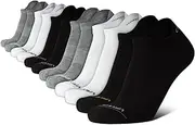 [Calvin Klein] Men's No Show Socks - 12 Pack Lightweight Cushioned Low Cut Socks - Breathable Ankle Socks for Men (Size: 7-12), Black/White/Grey Tab, 7-12