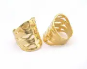 Adjustable Ring Shiny Gold Plated brass (18mm 8US inner size) 2992