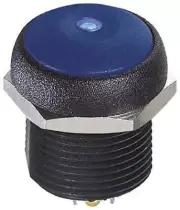 Apem PUSH BUTTON SWITCH 200mA Momentary SPST Solder, Dome Illuminated BLUE/BLUE