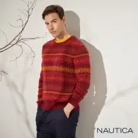 在飛比找momo購物網優惠-【NAUTICA】男裝 復古風繽紛費爾島毛衣(橘紅)