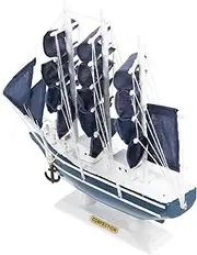 MUELODSIC 1Pc Wooden Sailing Ship Model Retro Nautical Home Decor for Living Room Office Decorative Sailboat Ornament for Parties Events