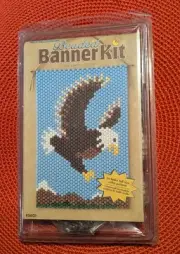 The Beadery Banner USA Pride Bald Eagle Mountain Scape Vintage Bead Craft Kit