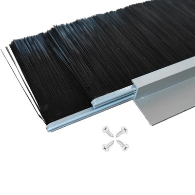 3 Sets 2. 5+0.91 Inches Double Layer Door Brush Sweep Seal Roll Up Door Seal ...