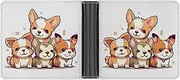 [RTSEBVN] Slim Credit Card Holder Personalized Leather Cute Snowman Money Clip Gifts Wallet For Men Women, Cute Corgi Puppy