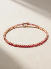 [Roxanne First] Roxanne First - 14-karat Rose Gold Ruby Tennis Bracelet - Red - 18 18 Red