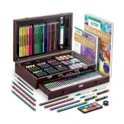 144-Piece Art Set in Wooden Box with Drawer - Art Set for Adults, Teens, Kids