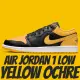 【NIKE 耐吉】休閒鞋 AIR JORDAN 1 LOW YELLOW OCHRE 黑黃 男鞋 553558-072