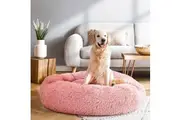i.Pet Pet Bed Dog Cat 90cm Large Calming Soft Plush Pink