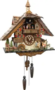 Large German Cuckoo Clock - the Seesaw Mill Chalet with Quartz Movement with Mov
