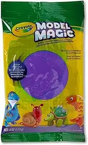 Crayola 113gm Model Magic, Purple, Modelling Compound, Lightweight and Spongy Compound That Sticks to Itself and Not Your Hands, No Messy Crumbling, Easy to Shape and mold