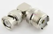 BNC Male to UHF Female Right Angle Coax Connector Adapter