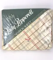 Vintage Lady Pepperell Full Fitted Sheet No Iron BRENT PLAID USA Woolworths