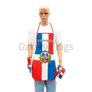 Dominican Republic Flag Kitchen & BBQ 3pc Set w/Apron Oven Mitt Potholder