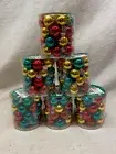 Vintage Kmart Trim a Home Miniature 1" Glass Ornaments Red Green Gold NOS