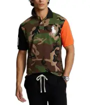NWT Polo Ralph Lauren CAMO Color-block BIG PONY Mesh Knit Collared Polo Shirt