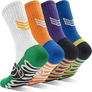 [DECOVICI] Children's Sports Socks 4/8 Pairs, Basketball Socks for Boys Girls 6-16 Years Football Running Socks Trainer Tennis School Hiking Socks