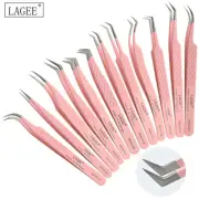 LAGEE Fiber Tip Eyelash Extension Tweezers Volume Nano Technology Eyebrow