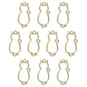 20Pcs Cat Shaped Alloy Open Back Bezel Pendants Resin Frame for DIY, Gold Tone