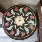 18" Marble Inlay table Top pietra Dura antique center coffee malachite side work