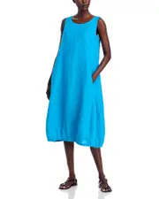 Eileen Fisher Washed Linen Delave Lantern Dress