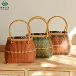 好手藝 越南編織復古手提包高檔竹編女包外出旅游拍攝裝飾包野餐收納提籃