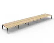 RAPIDLINE DELUXE LOOP LEG WORKSTATION Double Sided No Screen 10 Person W6000 x D1530 x H730mm Natural Oak/Black