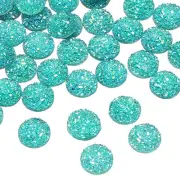 60 Pcs Rhinestone Flat Back Faux Druzy Crystal Diamonds, Lake Blue