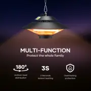 Electric Space Heater Patio Heating Lamp Infrared Ceiling Mounted Hanging 1500W
