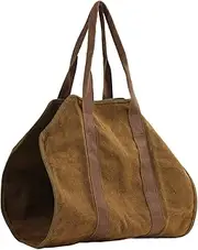 Heavy Duty Canvas Log Carrier Portable Foldable Firewood Tote Bag for Fireplace & Camping