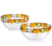 Lemon Glass Bowl Set of 2 - 27 fl oz Soup Salad Serving Bowl Set