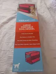 Vibrant Life Large Portable Dog Kennel, Red NEW in sealed box