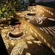 2 Pack Butterfly Outdoor Solar Hanging Lanterns Waterproof LED Solar Lights M...