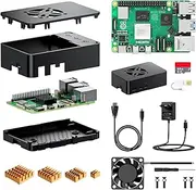 STUUC 2025 Raspberry Pi 5 8GB+64GB SD Card Starter Kit, Pi 5 with HDMI Cable, 27W 5.1V 5A USB-C Power Supply, Case with Fan, 4 Heatsinks and Card Reader