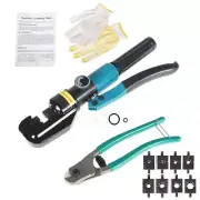 6 MT W/9 Dies Hydraulic Crimper Crimping Tool Wire Battery Cable Lug Terminal