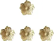 Angoily 4 Pcs Brass Flower Handle Gold Kitchen Cabinet Knobs Gold Knobs Brass Decor Decorative Cabinet Knobs Cabinet Door Knobs Dresser Drawer Knobs Home Door Handles Cupboard Knob Vintage