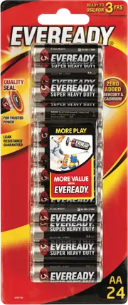 Eveready Heavy Duty AA Batteries 24 Pack